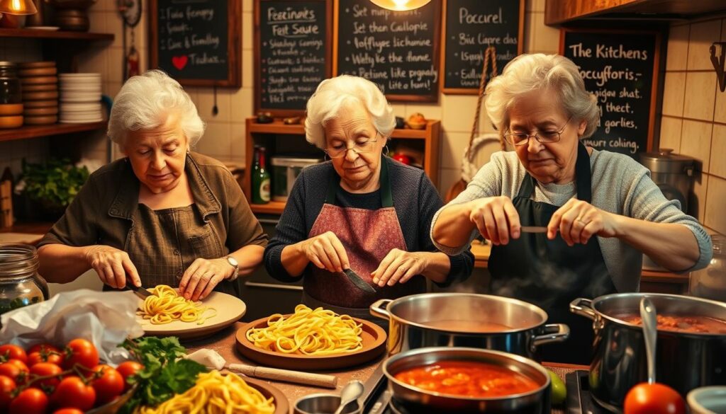 Italian grandmothers cooking